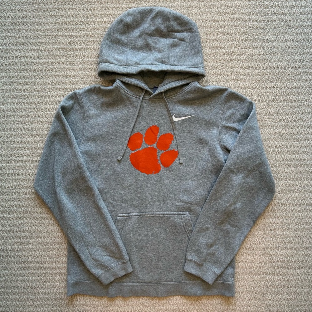 Nike Gray Hoodie with Orange Logo